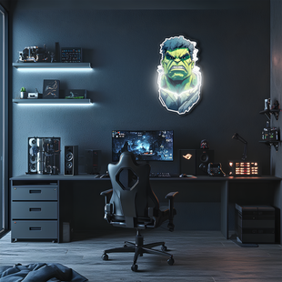 Hulk Neon Tablo, Uv Baskı Neon, Hulk Duvar Dekoru, Uv Baskı Neon Tabela, Neon Işık, Neon Duvar Sanatı, Neon Tabela, Neon Işık Tabela, Neon Hediyeler UV50