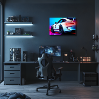 Araba Neon Tablo Araba duvar sanatı ışıklı, Araba led duvar dekoru, Araba led işareti, Garaj neon Tablo UvCar25