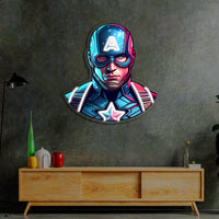 Capitain America  Neon Tablo,Uv Baskılı Neon Tablo, Neon Art