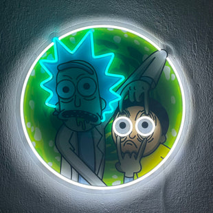 Ricky ve Morty UV Baskılı Neon, Ricky ve Morty  Neon Duvar Sanatı, Neon Işık Tabelası, Özel Neon Tabela, UV Baskı Neon Tabela, Akrilik Neon Tabela, Neon Hediyeler UV40