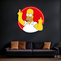 Homer Simpson  Uv Baskı Neon Tablo, Simpson  Baskılı Neon Tablo