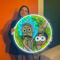 Ricky ve Morty UV Baskılı Neon, Ricky ve Morty  Neon Duvar Sanatı, Neon Işık Tabelası, Özel Neon Tabela, UV Baskı Neon Tabela, Akrilik Neon Tabela, Neon Hediyeler UV40