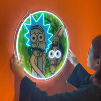 Ricky ve Morty UV Baskılı Neon, Ricky ve Morty  Neon Duvar Sanatı, Neon Işık Tabelası, Özel Neon Tabela, UV Baskı Neon Tabela, Akrilik Neon Tabela, Neon Hediyeler UV40