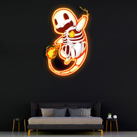 Charmander Uv Baskı Neon Tablo, Pokemon Baskılı Neon Tablo