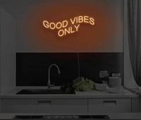 Good Vibes Only LED Neon Tabela | Ev, Oda veya Bar için Parlak Duvar Dekoru | Eğlenceli Parti ve Hediye Fikri