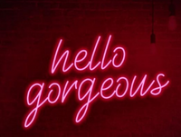 Hello Gorgeous  LED Neon Işık | Ev ve Ofis için Parlak Duvar Dekoru | Özelleştirilebilir Aydınlatma Hediyesi | Neon Sanat Sergisi