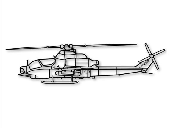 AH 1Z Viper Helikopter Uçak Silueti - Özel Metal Uçak Duvar Sanatı & Eşsiz Duvar Dekoru Air26