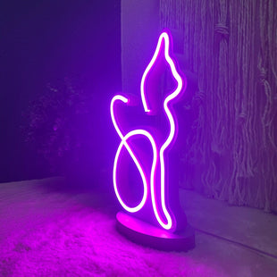 Kedi Figürlü Neon Gece Lambası – USB & Adaptör Uyumlu, Dimmer Kumanda Seçenekli