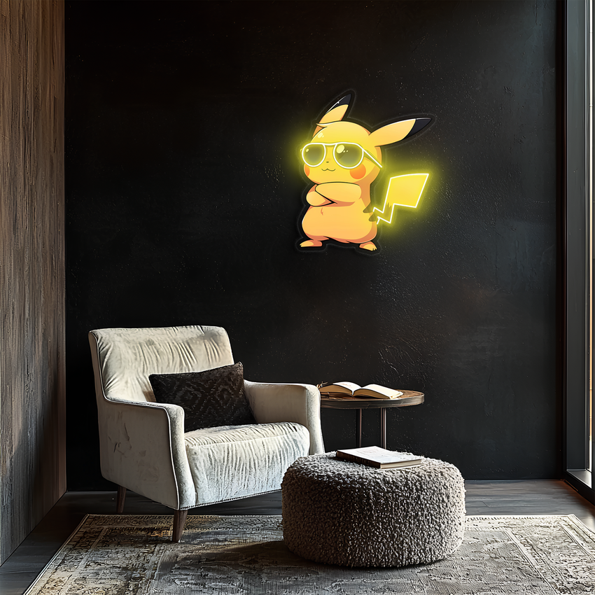 Pikachu Neon Tablo , Uv Baskı Neon, Pokemon Duvar Dekoru, Uv Baskı Neon Tabela, Neon Işık, Neon Duvar Sanatı, Neon Tabela, Neon Işık Tabela, Neon Hediyeler UV46