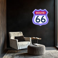 Route 66 Pleksiglas Neon Sanatı, Route 66 Neon Tabela, Neon Işık Tabela, Neon Duvar Sanatı, Neon Tabela, Neon Işık Tabela, Neon Hediyeler, Oyuncu Hediyeleri Uv19