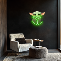 Yoda Neon Tablo, Uv Baskı Neon, Start Wars Duvar Dekoru, Yoda Uv Baskı Neon Tabela, Neon Işık, Neon Duvar Sanatı, Neon Tabela, Neon Işık Tabela, Neon Hediyeler UV41