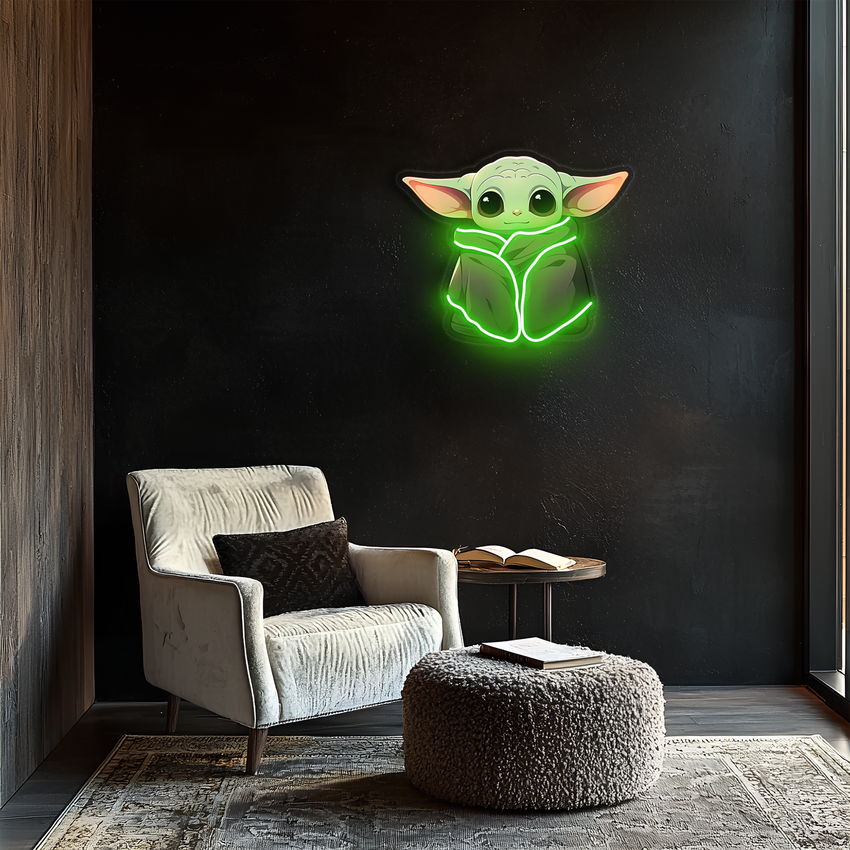 Yoda Neon Tablo, Uv Baskı Neon, Start Wars Duvar Dekoru, Yoda Uv Baskı Neon Tabela, Neon Işık, Neon Duvar Sanatı, Neon Tabela, Neon Işık Tabela, Neon Hediyeler UV41