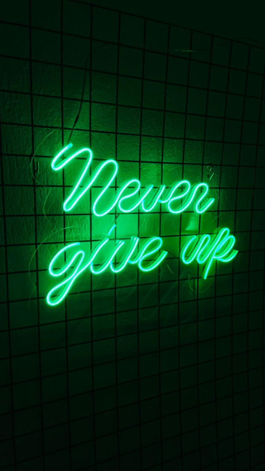 Never Give Up Neon Duvar Dekorasyonu