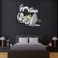 Gym Tonik  Uv Baskı Neon Tablo, GYM Baskılı Neon Tablo