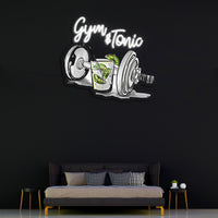 Gym Tonik  Uv Baskı Neon Tablo, GYM Baskılı Neon Tablo