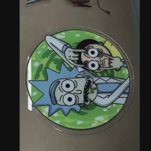 Ricky ve Morty UV Baskılı Neon, Ricky ve Morty  Neon Duvar Sanatı, Neon Işık Tabelası, Özel Neon Tabela, UV Baskı Neon Tabela, Akrilik Neon Tabela, Neon Hediyeler UV40