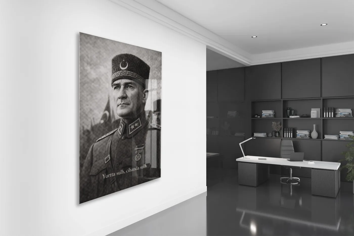 Mustafa Kemal Atatürk Cam Tablo - PeonyAta019 — görsel 3