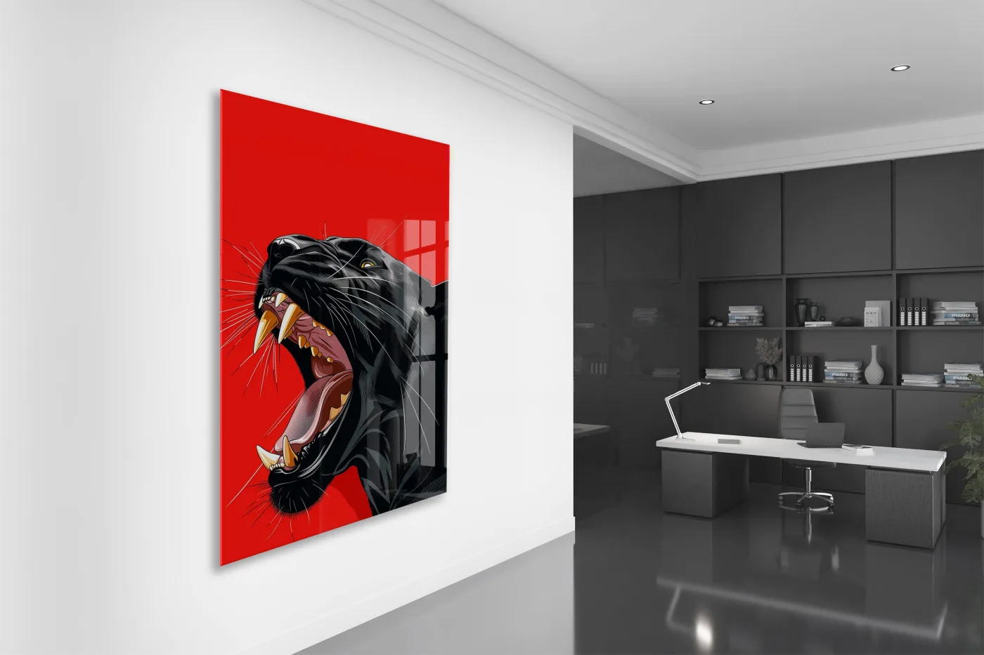 Black Panther Close-Up – Modern Pop Art Cam Tablo- Peony141 — görsel 5