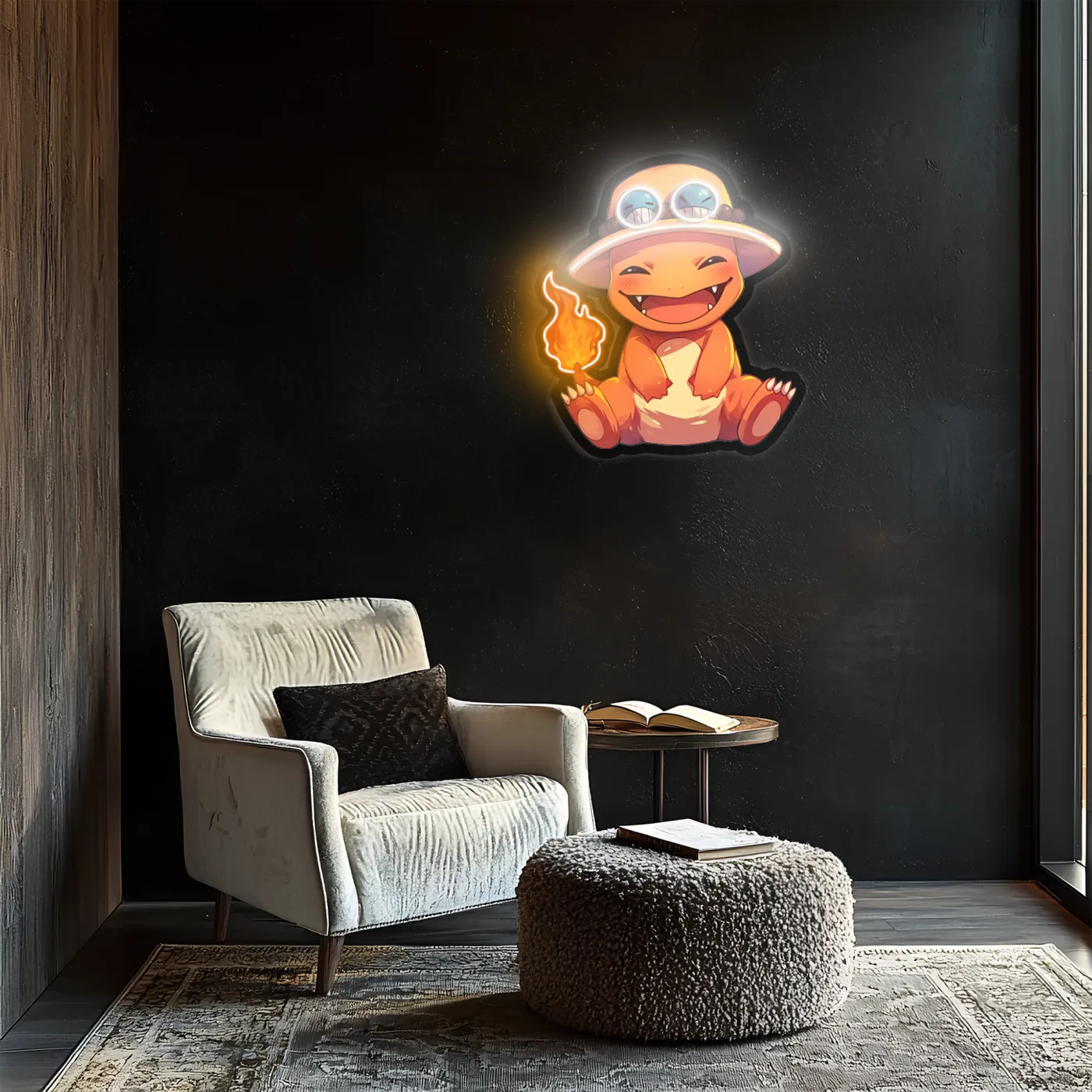 Charmander Neon Duvar Dekoru | Ateş Pokémon LED Işıklı Tablo | Anime ve Oyun Odası Dekoru | UV Baskı Pleksi Neon (Kopya) — görsel 5