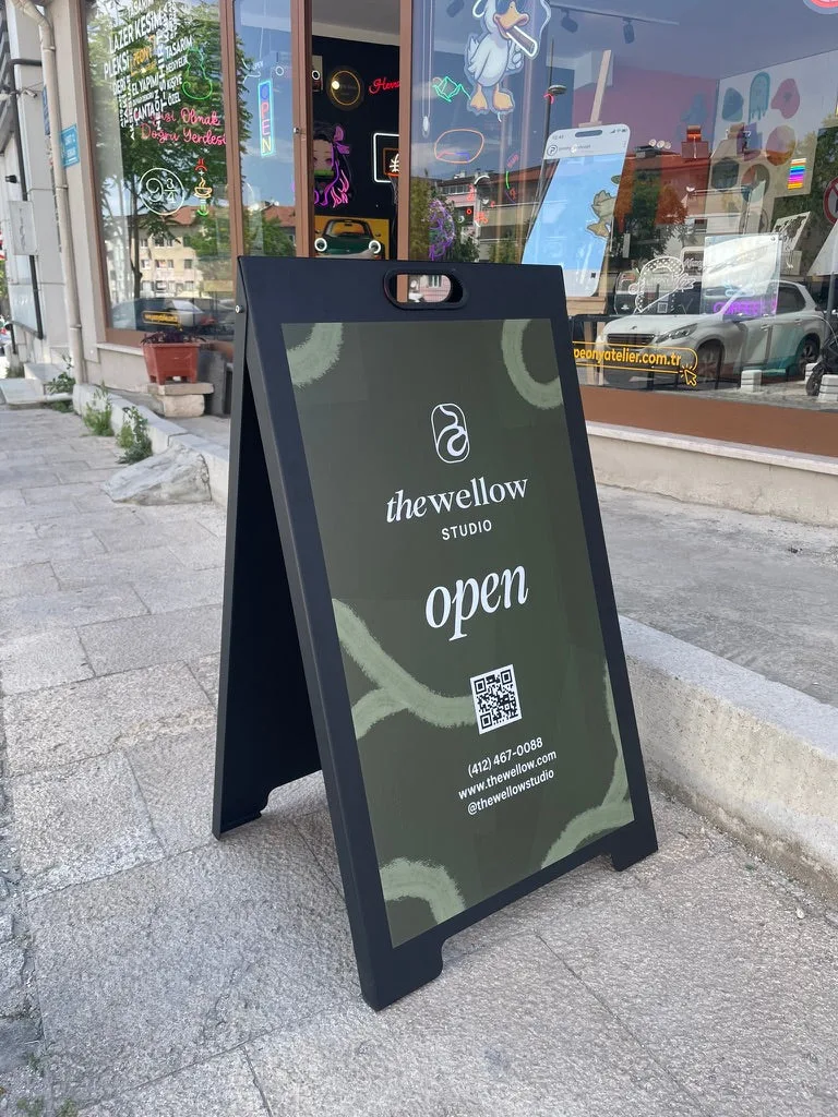 Metal A Tabela | UV Baskılı Kaldırım Reklam Panosu | Dış Mekan Mağaza Önü Standı — görsel 2
