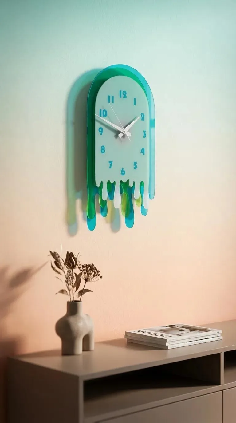 Melt | Pleksi Duvar Saati 40 cm | 3 Katmanlı UV Baskılı Modern Dekoratif Saat — görsel 6