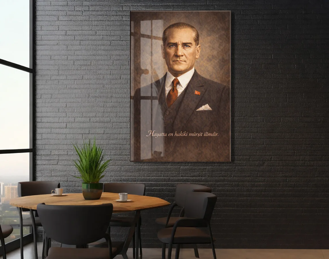 Mustafa Kemal Atatürk Cam Tablo - PeonyAta013 — görsel 2