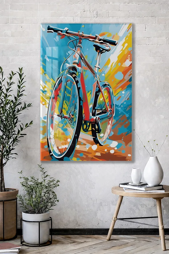 Özgürlüğe Pedal – Renkli Soyut Bisiklet Sanatı- Peony049 — görsel 3