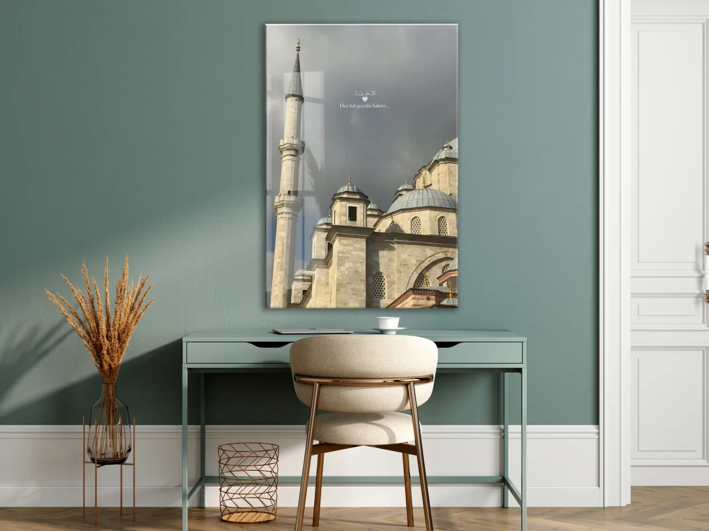 Her Hal Geçicidir Sabret Yazılı Cami Cam Tablo - PeonyDini153 — görsel 7