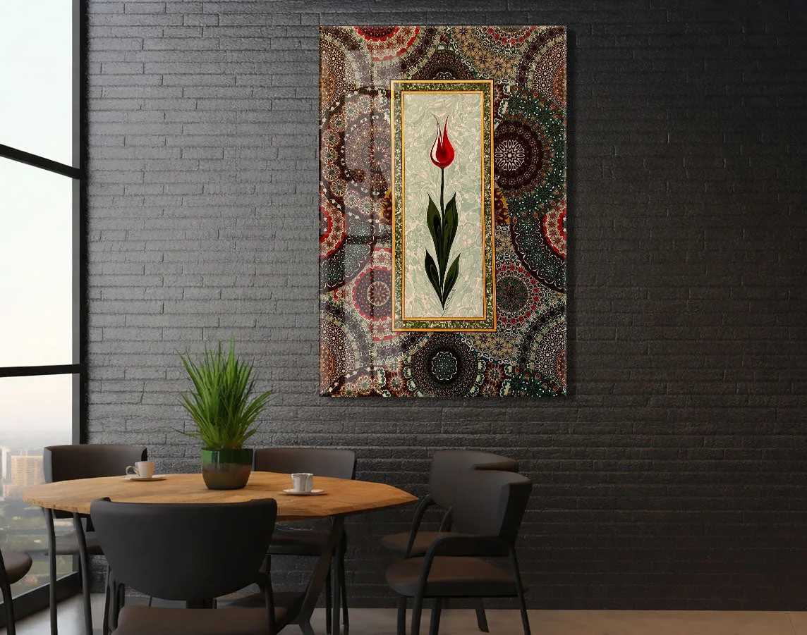 Osmanlı Lale Tablosu – Geleneksel Desenli Dekoratif Duvar Sanatı - PeonyDini205 — görsel 5