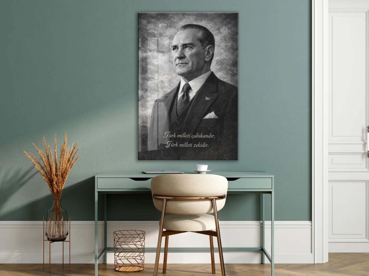 Mustafa Kemal Atatürk Cam Tablo- PeonyAta009 — görsel 6