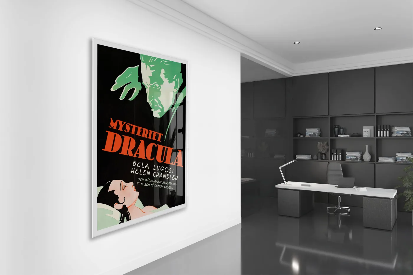 Vintage Dracula Cam Tablo | Retro Gotik Poster UV Baskılı Temperli Cam - Peony149 — görsel 4