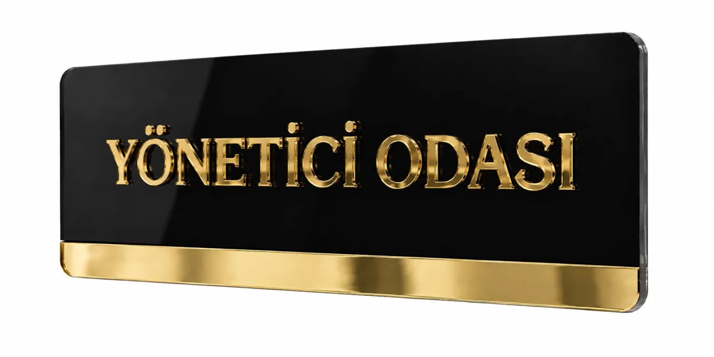Kişiye Özel Pleksi Ofis Kapı Tabelası 15x30 cm – Gold veya Silver Aynalı Pleksi Harfli İş Yeri Oda İsimliği — görsel 3