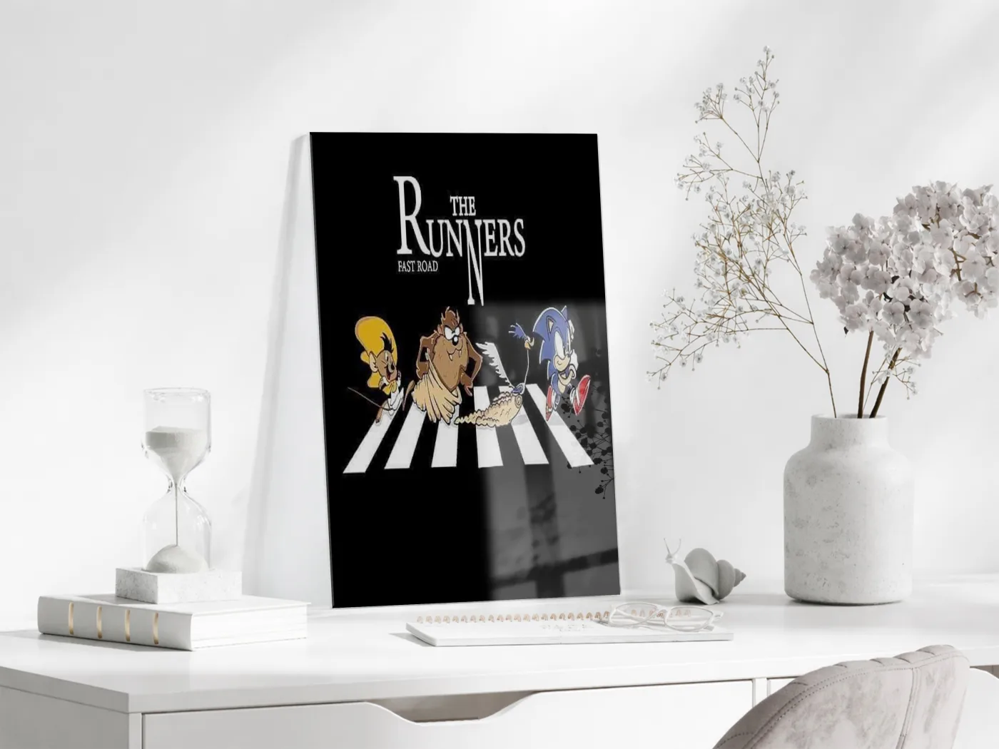 The Runners Crosswalk Konseptli Duvar Dekorasyonu – Mizahi Salon Tablosu- Peony102 — görsel 4