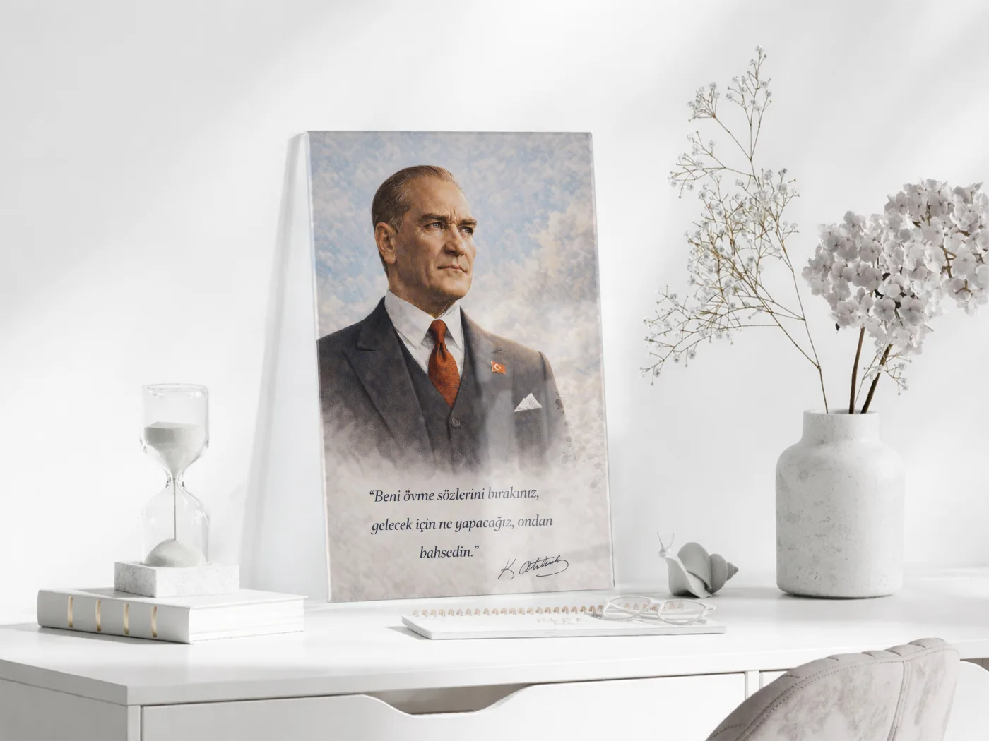 Mustafa Kemal Atatürk Cam Tablo - PeonyAta022 — görsel 6