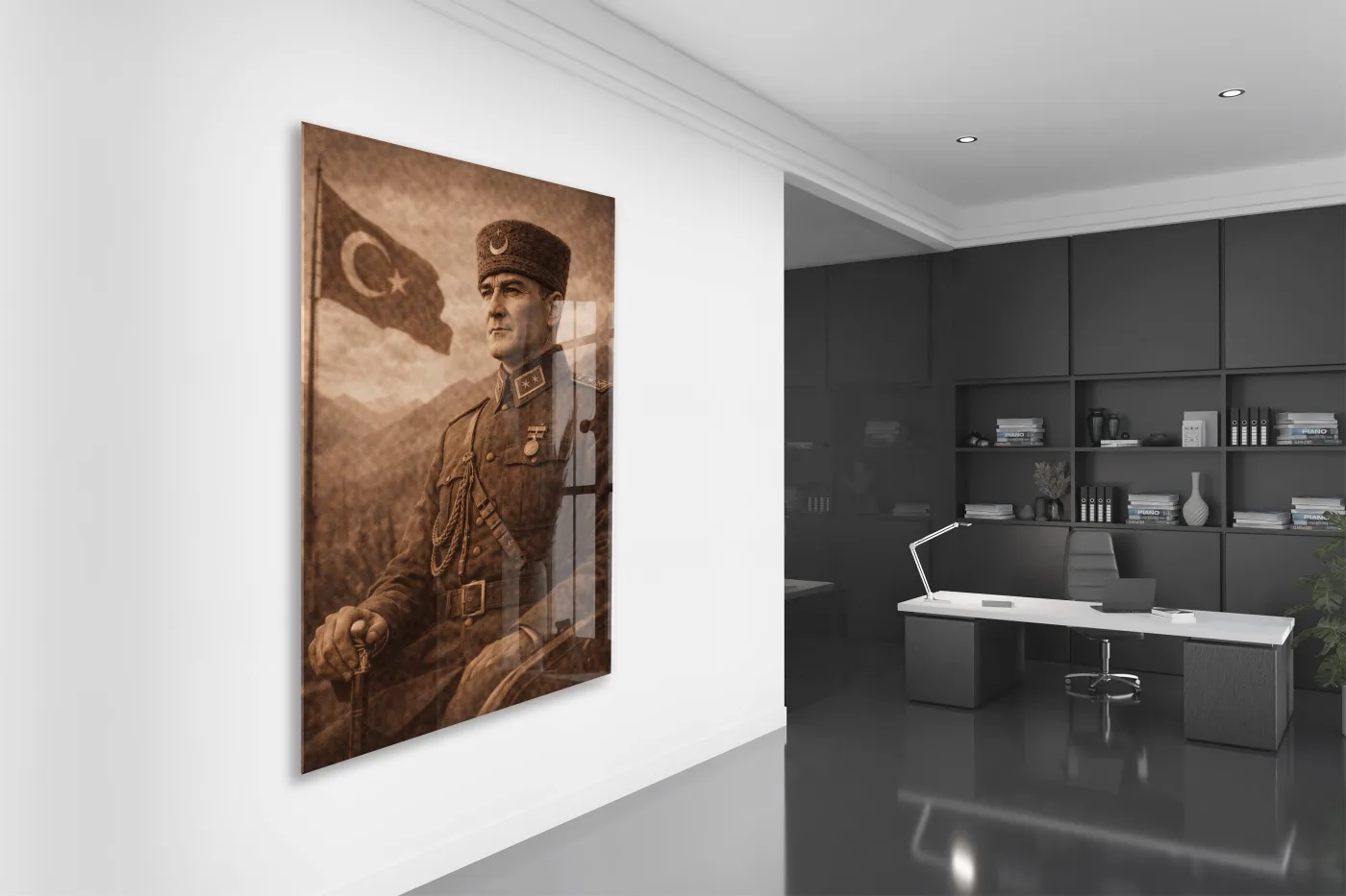 Mustafa Kemal Atatürk Cam Tablo - PeonyAta033 — görsel 5