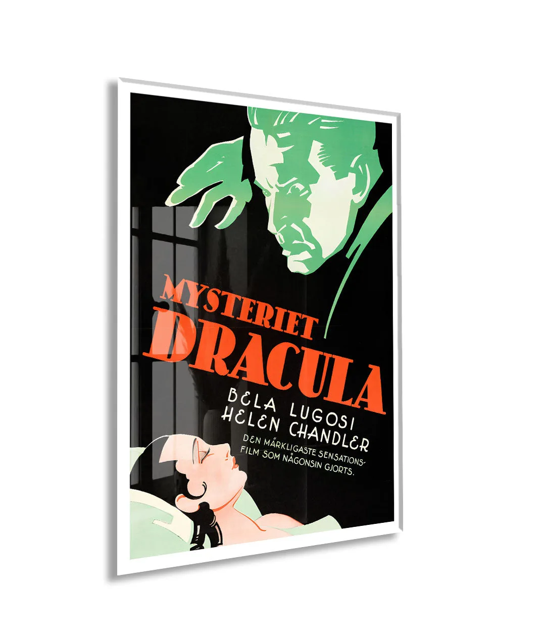Vintage Dracula Cam Tablo | Retro Gotik Poster UV Baskılı Temperli Cam - Peony149 — görsel 1