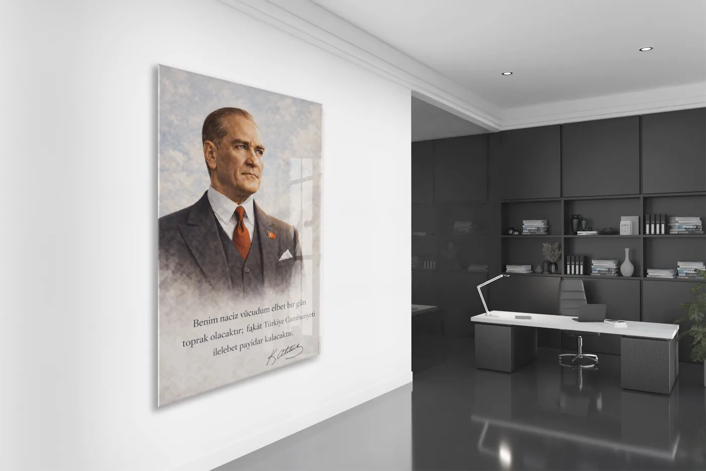 Mustafa Kemal Atatürk Cam Tablo - PeonyAta021 — görsel 4