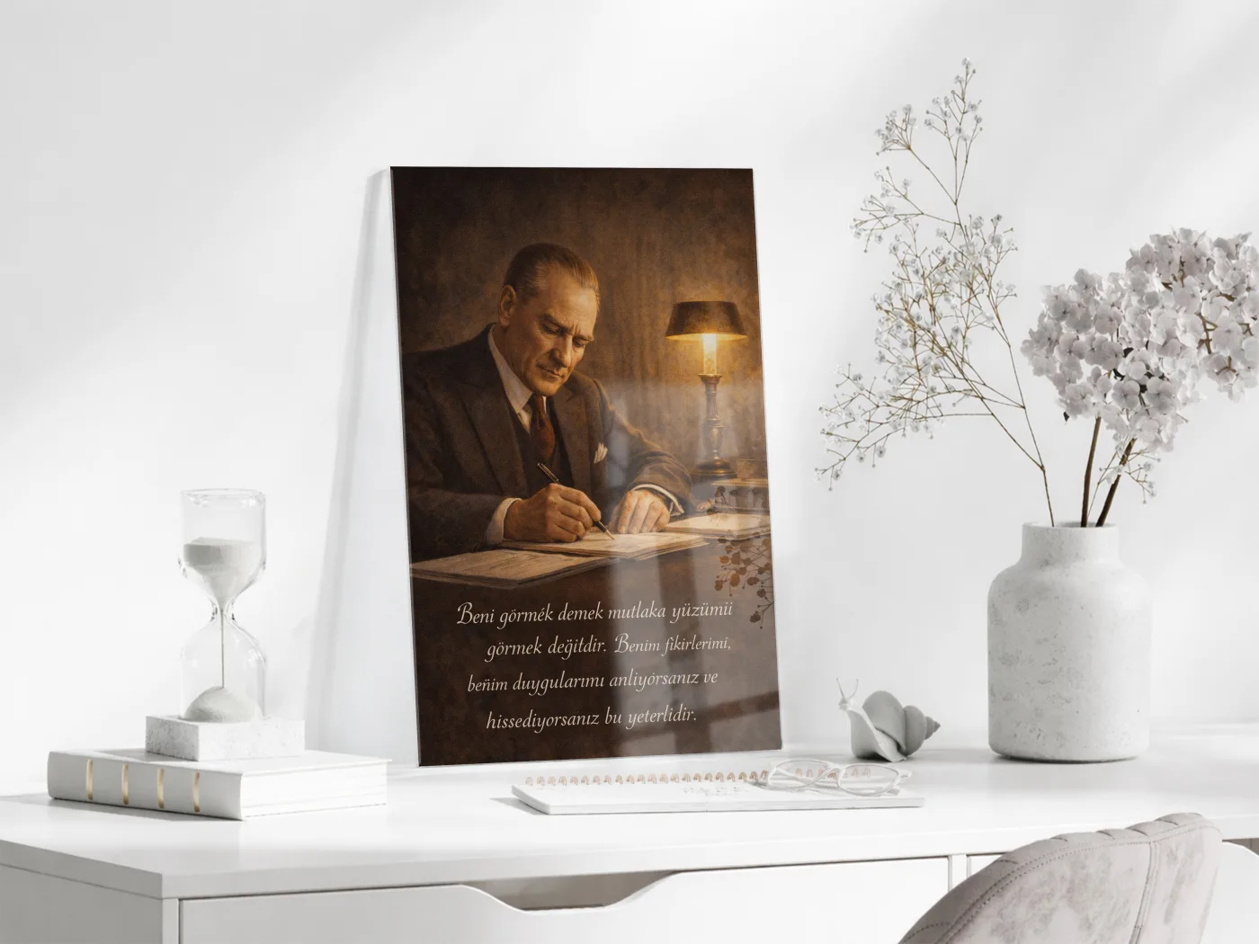 Mustafa Kemal Atatürk Cam Tablo- PeonyAta005 — görsel 3