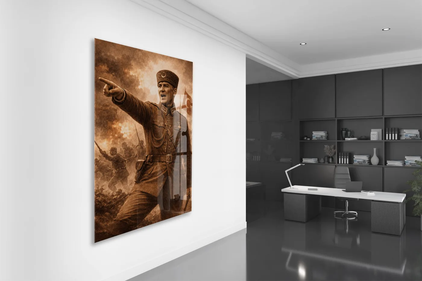 Mustafa Kemal Atatürk Cam Tablo - PeonyAta034 — görsel 3