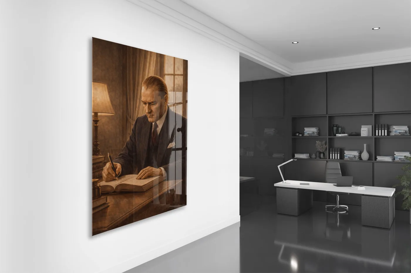 Mustafa Kemal Atatürk Cam Tablo - PeonyAta027 — görsel 4