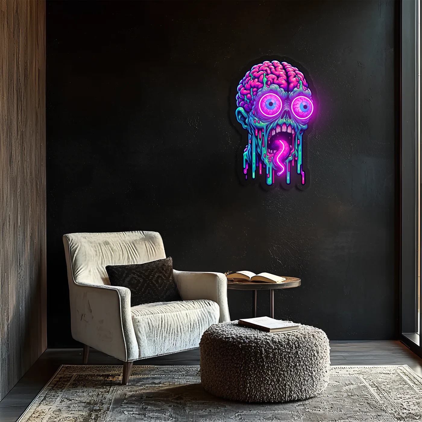 Psychedelic Brain Neon Duvar Dekoru | Gamer Oda Işıklı Pleksi Tablo | Renkli UV Baskı Neon Sanat — görsel 5