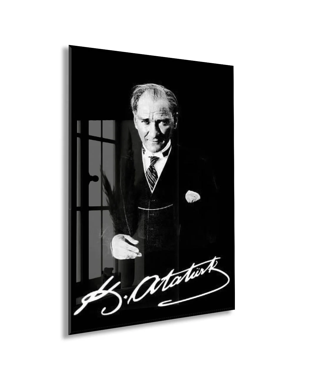 Mustafa Kemal Atatürk | Modern Cam Tablo-PeonyAta079 — görsel 1