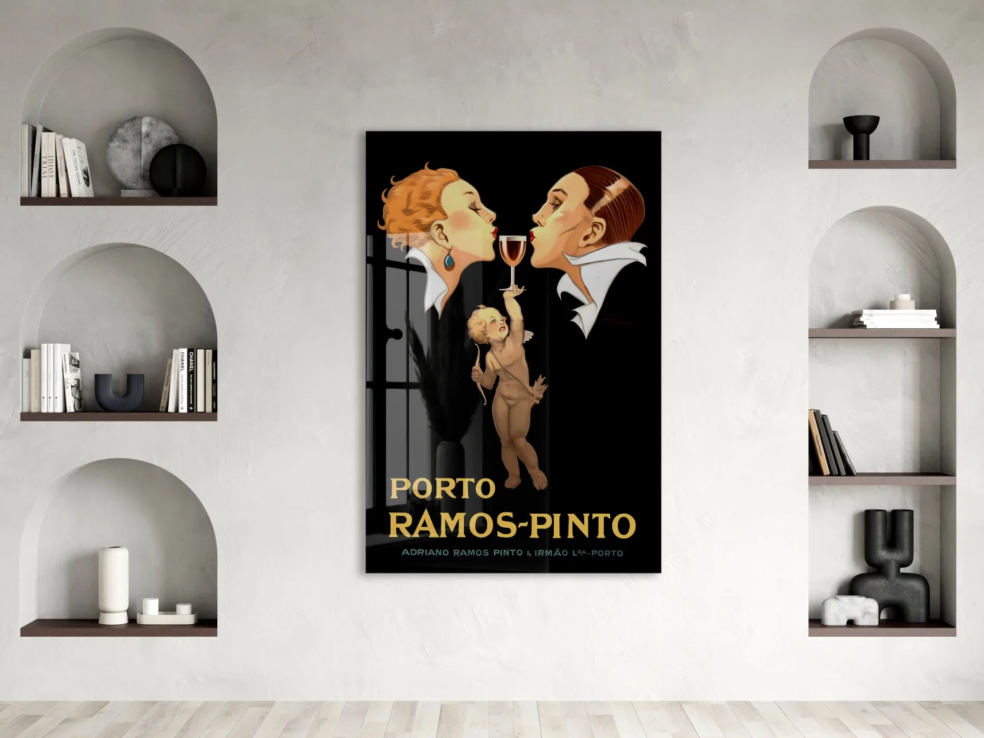 Ramos Pinto Vintage Cam Tablo | Art Deco Şarap Posteri UV Baskılı Temperli Cam Duvar Dekoru - Peony154 — görsel 2