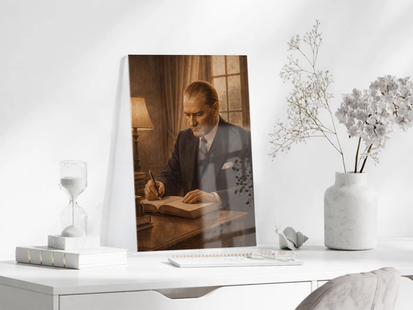 Mustafa Kemal Atatürk Cam Tablo - PeonyAta027 — görsel 3