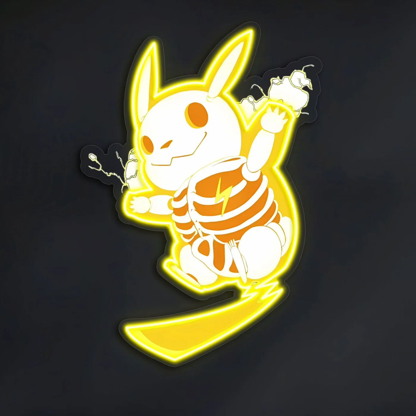 Pika Neon Duvar Dekoru | Sarı UV Baskı Pleksi LED Tablo | Oyun Odası ve Modern Ev Dekoru İçin Işıklı Sanat — görsel 2