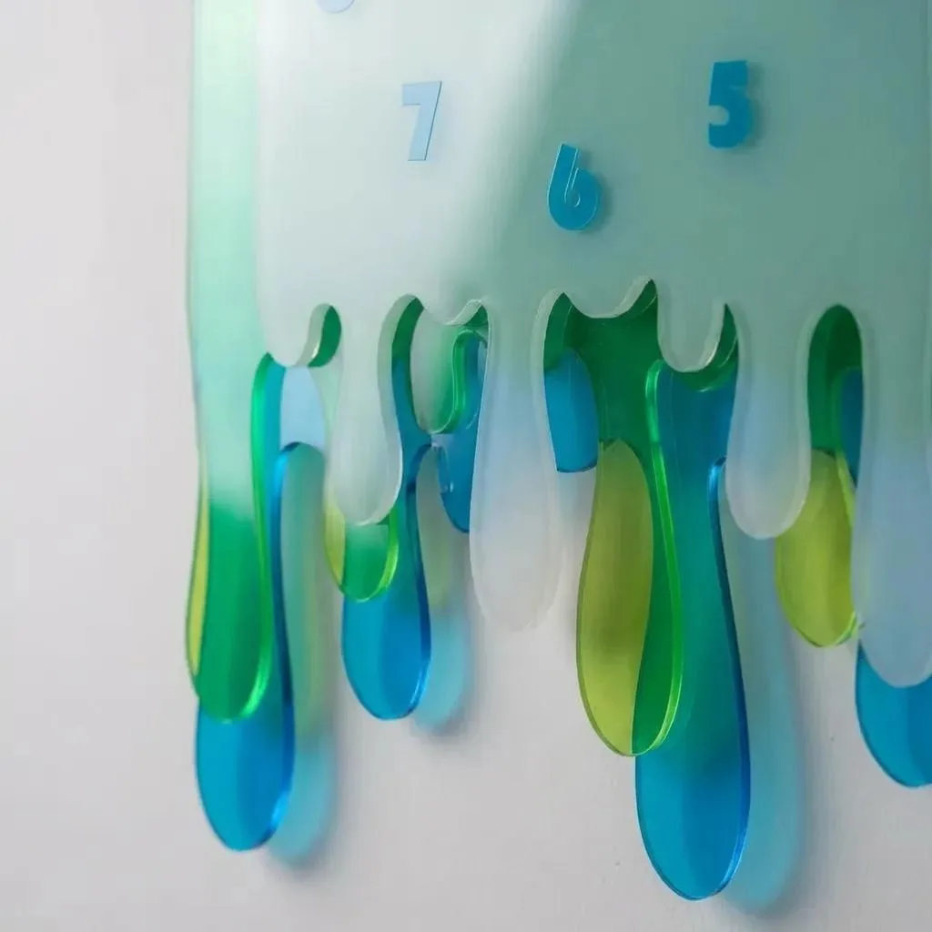 Melt | Pleksi Duvar Saati 40 cm | 3 Katmanlı UV Baskılı Modern Dekoratif Saat — görsel 4