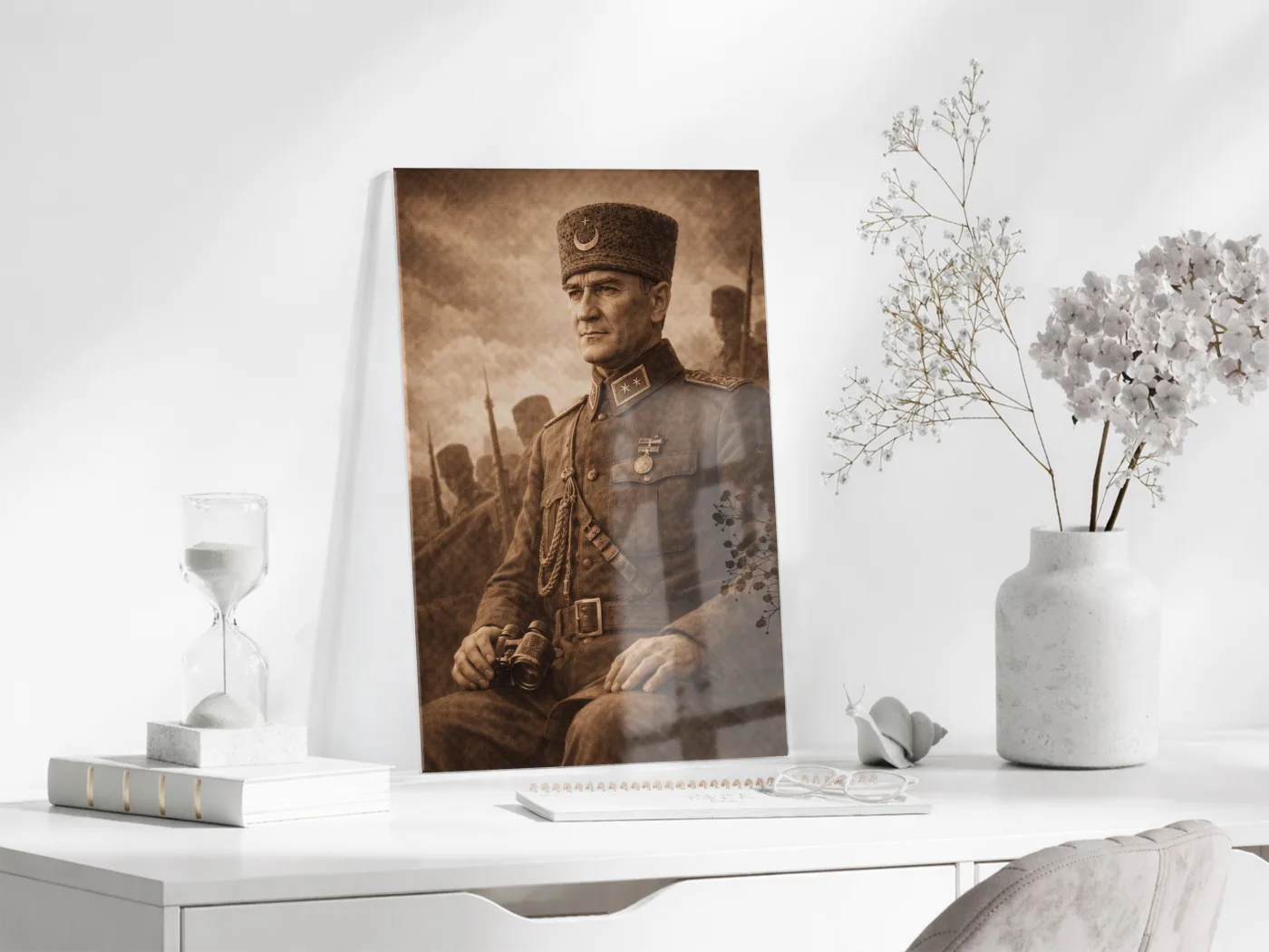 Mustafa Kemal Atatürk Cam Tablo - PeonyAta031 — görsel 3