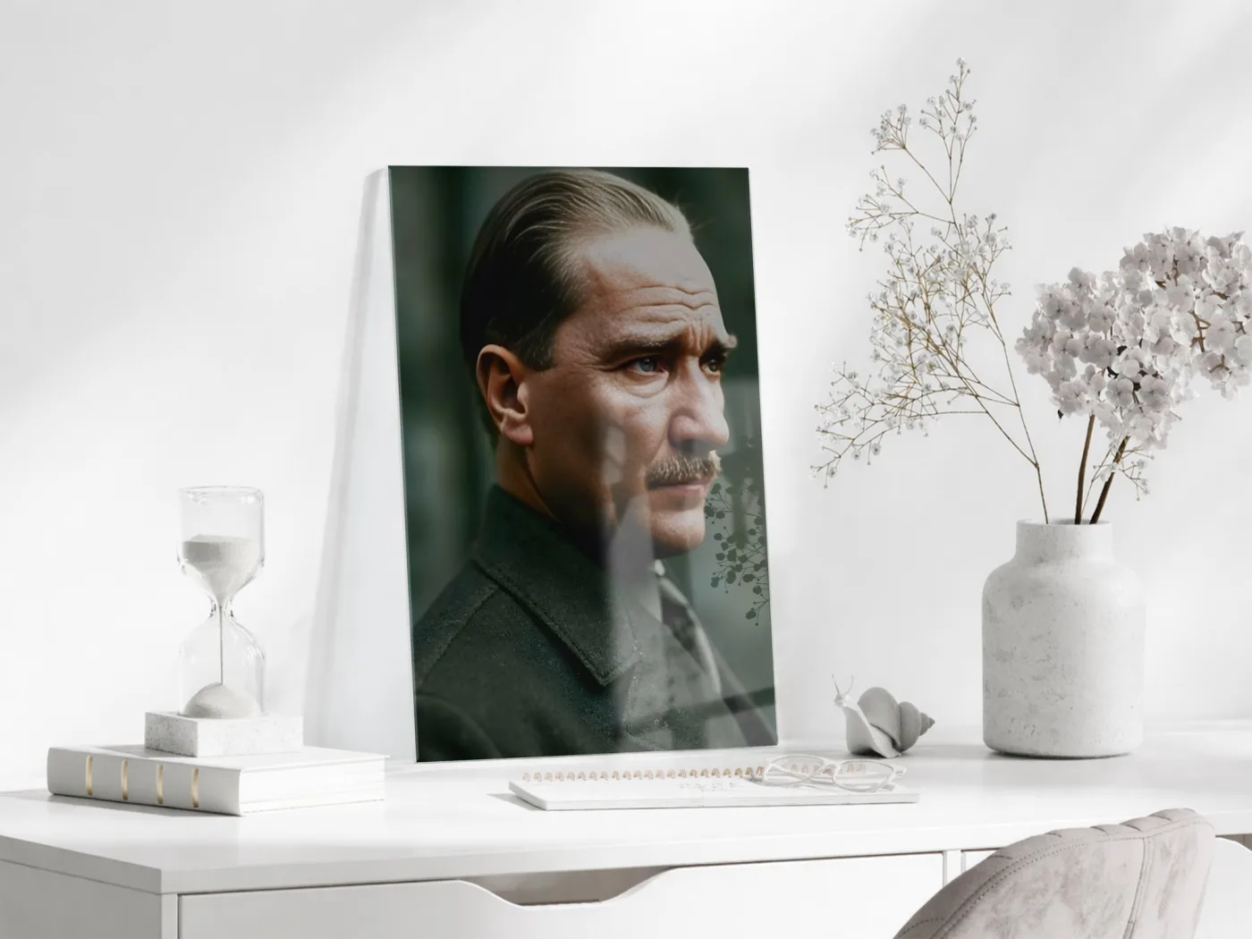 Atatürk Cam Tablo – Mustafa Kemal Atatürk Portresi Duvar Tablosu-PeonyAta1340 — görsel 4