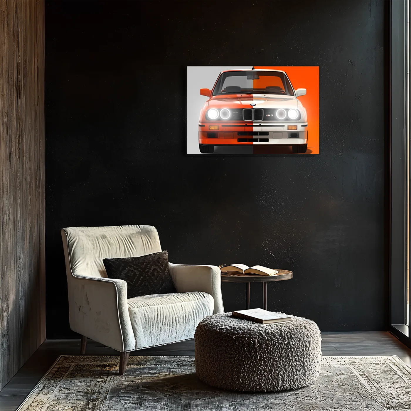 E30 BMW M Tarzı UV Baskı Neon Duvar Dekoru | Klasik Araba Pleksi Işıklı Tablo | Gamer Room Duvar Sanatı — görsel 5