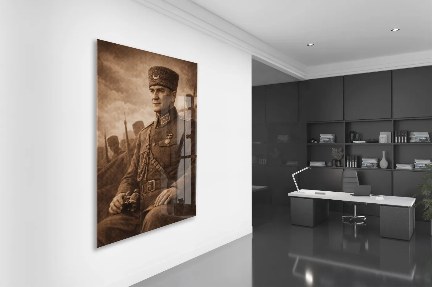Mustafa Kemal Atatürk Cam Tablo - PeonyAta031 — görsel 4